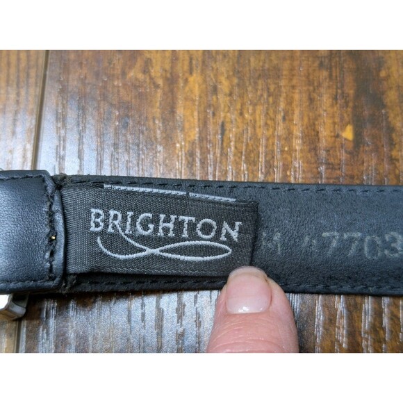 Brighton Rodeo Heart Grommet Belt Black Leather • Engraved Silver Buckle • Style main image 14